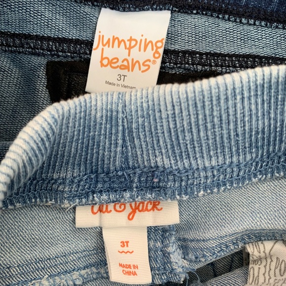 3T Toddler Shorts, Cat & Jack, Jumping Beans Denim Girls Polka Dot Pocket - Picture 3 of 3